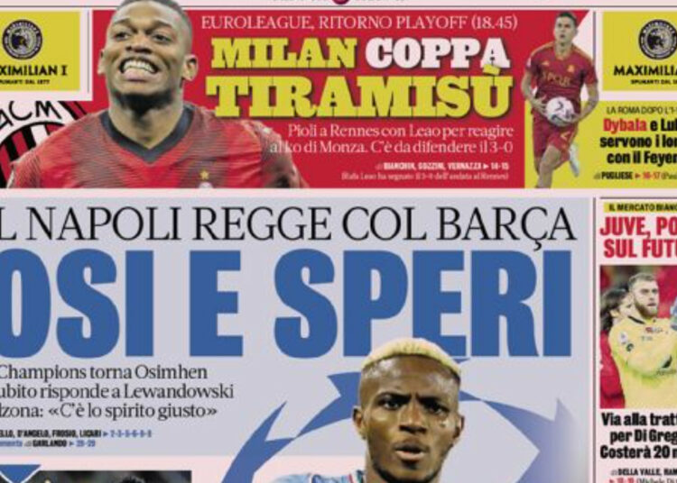 Periódicos de hoy Osimhen Napoli esperanza, Allegri sacude a la Juve