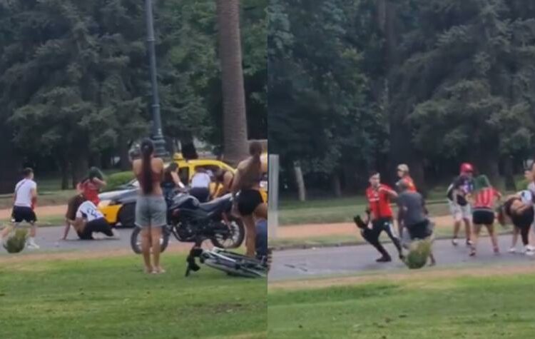 Video: Hinchas de Colo Colo protagonizan pelea en el Parque San Martín de Mendoza - Te Caché!