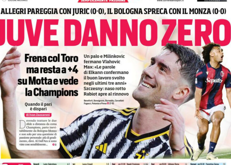 Periódicos de hoy: Juventus sin daños, Bolonia también estancado