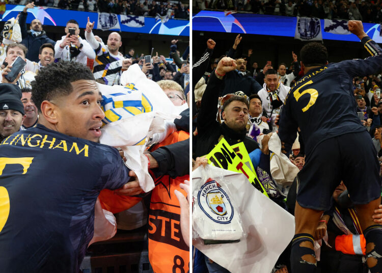 Se ve a Jude Bellingham cantando en español mientras las estrellas del Real Madrid se vuelven locas con los fanáticos después de la épica victoria del Manchester City