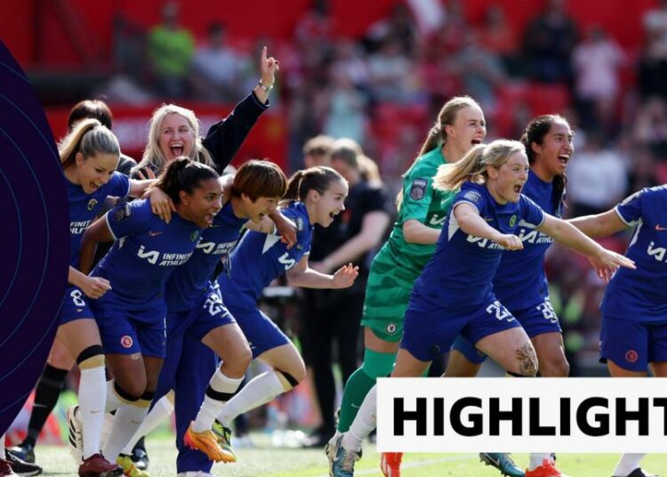 Chelsea Women's team celebrating