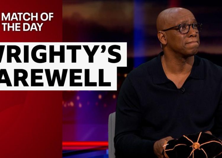 Ian wright looking sad on his final Match of the Day
