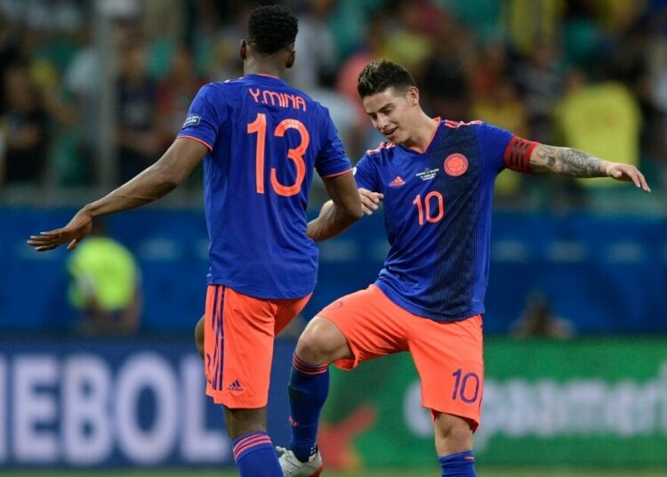 James Rodríguez cumplirá 100 partidos con Colombia y Yerry Mina lo llenó de elogios