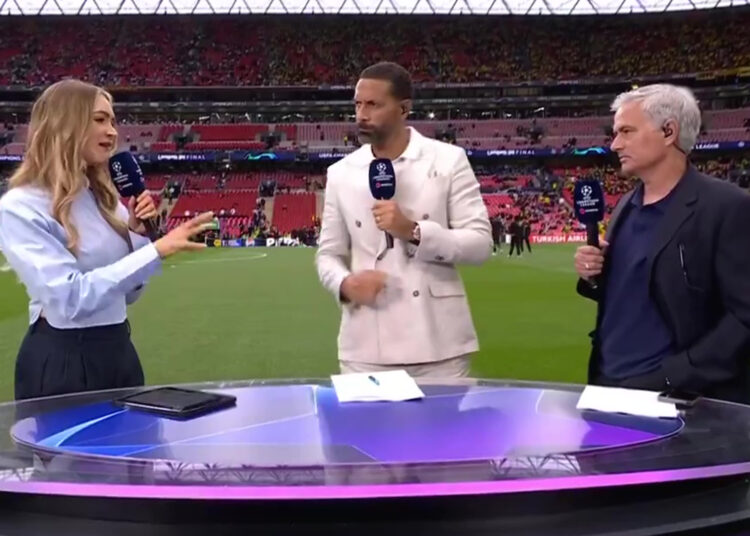 José Mourinho sale del programa de TNT Sports en vivo por televisión durante la final de la Liga de Campeones mientras Laura Woods elogia el "momento con clase"