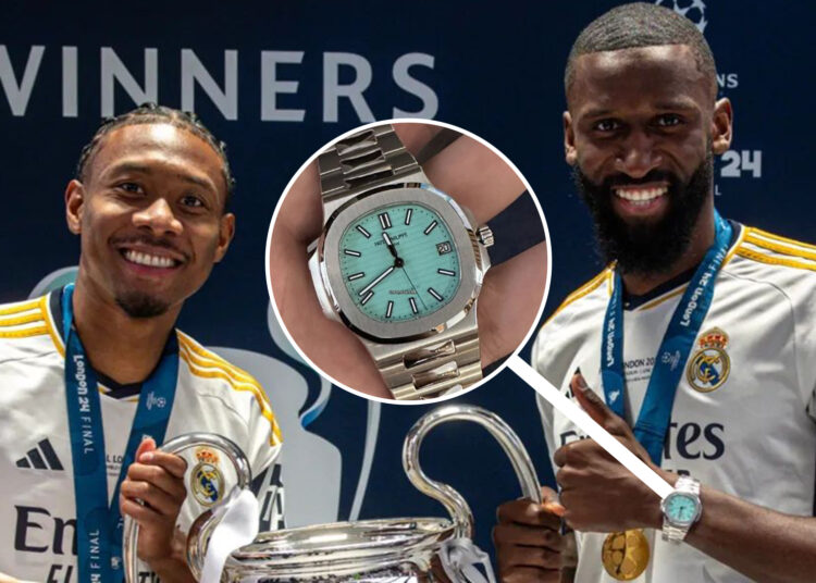 La estrella del Real Madrid, Rudiger, usa un reloj que vale 30 VECES más que el trofeo de la Liga de Campeones mientras posa con los cubiertos.