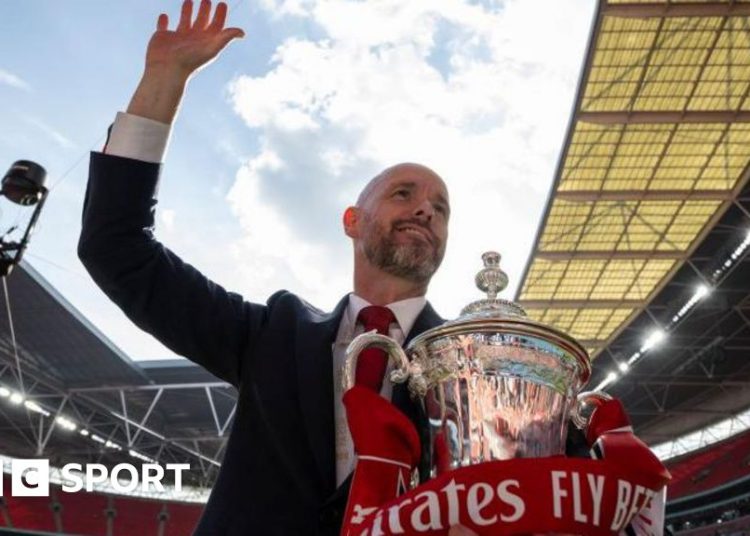Erik ten Hag with the FA Cup