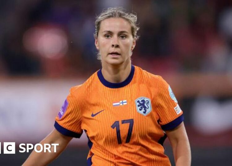 Victoria Pelova in action for the Netherlands against Finland