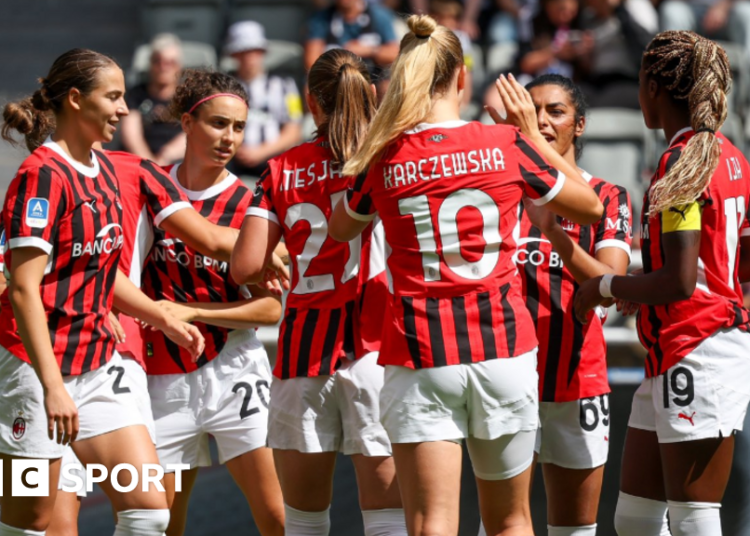 AC Milan players celebrate scoring a goal