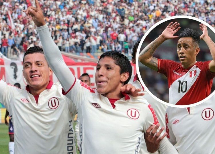 Christian Cueva y el exjugador de Universitario al que agredió. Foto: Andina