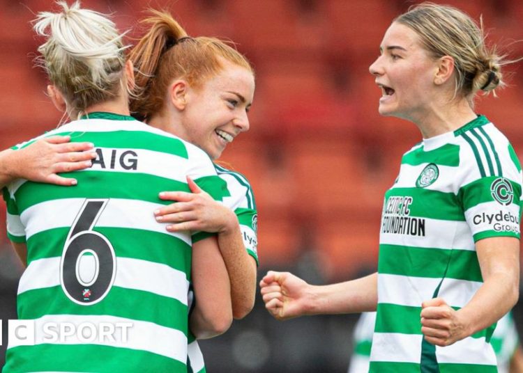 Chloe Craig celebrates her decisive strike for Celtic against Glasgow City