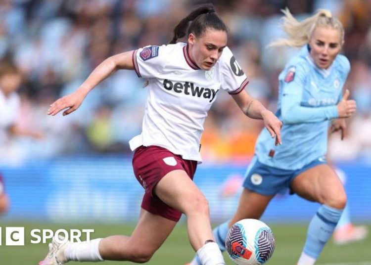 Jessica Ziu on the attack for West Ham