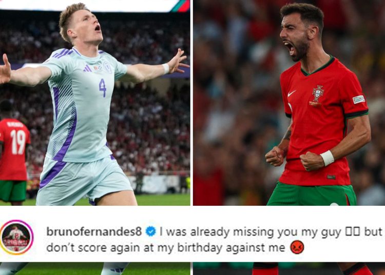 Bruno Fernandes envía una advertencia de 16 palabras a Scott McTominay después de que la ex estrella del Man Utd casi arruinara su cumpleaños