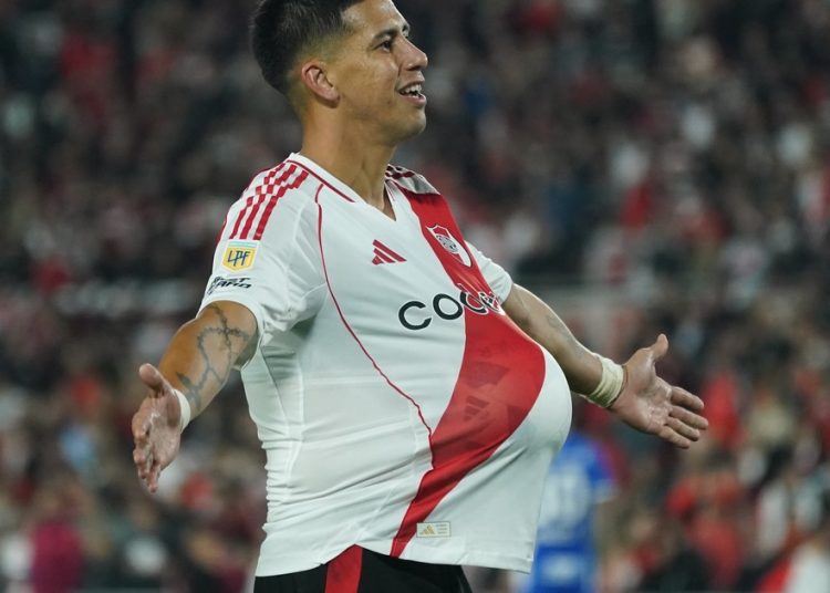 Meza metió su primer gol en River: cuánto llevaba sin convertir en el fútbol argentino :: Olé