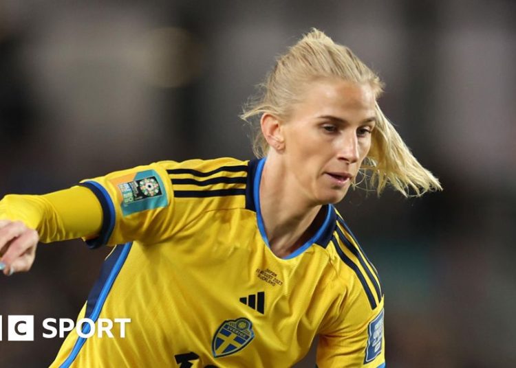 Sofia Jakobsson playing for Sweden